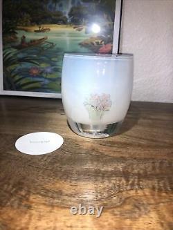 Glassybaby Candle Holder BOUQUET White Hand Blown Glass Round Bowl Art