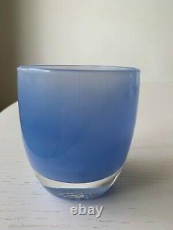 Glassybaby Candle Holder Blue DOG PADDLE Retired New with Sticker Glass Baby HTF