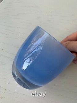 Glassybaby Candle Holder Blue DOG PADDLE Retired New with Sticker Glass Baby HTF