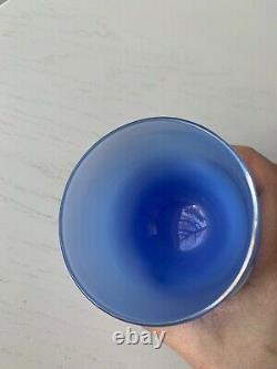 Glassybaby Candle Holder Blue DOG PADDLE Retired New with Sticker Glass Baby HTF