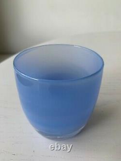 Glassybaby Candle Holder Blue DOG PADDLE Retired New with Sticker Glass Baby HTF