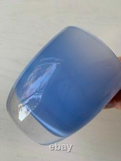 Glassybaby Candle Holder Blue Dog Paddle Retired New With Sticker Glass