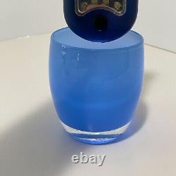 Glassybaby Candle Holder Blue Stormy Hand Blown Glass Pre Triskelion Sticker Box