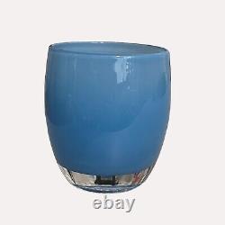 Glassybaby Candle Holder Blue Stormy Hand Blown Glass Pre Triskelion Sticker Box