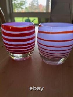 Glassybaby Candle Holder Candy Cane New in box (the one on the right)