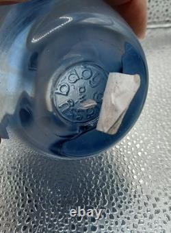 Glassybaby Candle Holder I See You Navy Blue Silver Recessed Wings