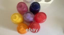Glassybaby Candle Holder Lot 7 Mix Colors 2 Red Yellow Orange Purple Pink Blue