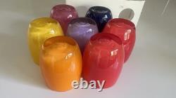 Glassybaby Candle Holder Lot 7 Mix Colors 2 Red Yellow Orange Purple Pink Blue