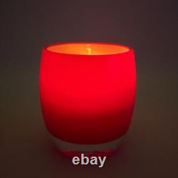 Glassybaby Candle Holders Celebrate White Red Yellow Set of 3