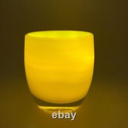 Glassybaby Candle Holders Celebrate White Red Yellow Set of 3