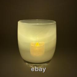 Glassybaby Candle Holders Celebrate White Red Yellow Set of 3