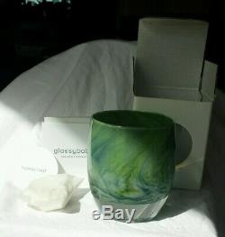 Glassybaby Candle Votive Holder HAWK'S NEST NEW Retired Seattle Seahawks Nice
