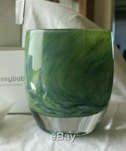Glassybaby Candle Votive Holder HAWK'S NEST NEW Retired Seattle Seahawks Nice