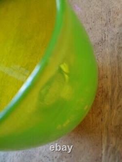 Glassybaby Chartreuse Lime Green Drinker Art Glass Candle Holder Twist