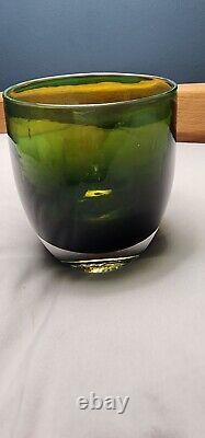 Glassybaby Chesapeake Green Iridescent Glass Votive Candle Holder