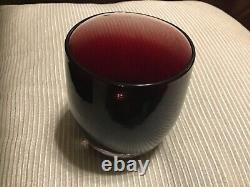 Glassybaby Cranberry Red Wine Clear Votive Candle Holder