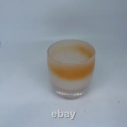Glassybaby Creamsicle Orange Peach /pink Candle Holder Pre-Triskelion Glass