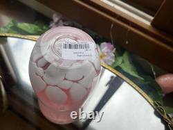 Glassybaby Fairytale Votive White Pink Very Rare Stickered