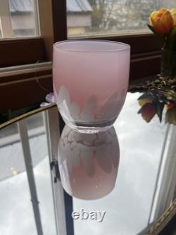 Glassybaby Fairytale Votive White Pink Very Rare Stickered