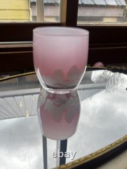 Glassybaby Fairytale Votive White Pink Very Rare Stickered