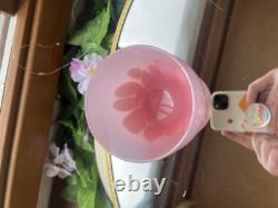 Glassybaby Fairytale Votive White Pink Very Rare Stickered