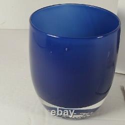 Glassybaby Forever Votive Candle Holder Deep Blue NEW Triskelion