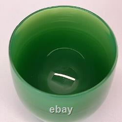 Glassybaby Gratitude Green Glass Votive Candle Holder Pre-Triskelion with Sticker