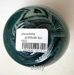 Glassybaby Gratitude Too Green Glass Votive Holder Pre-Triskelion with Sticker