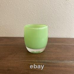 Glassybaby Green Handblown Votive Candle Holder Pre-Triskelion Bud Lime