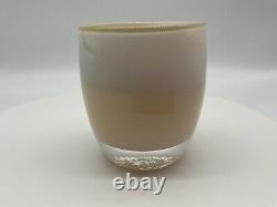 Glassybaby Hand Blown True White Art Glass Votive Candle Holder Collectible