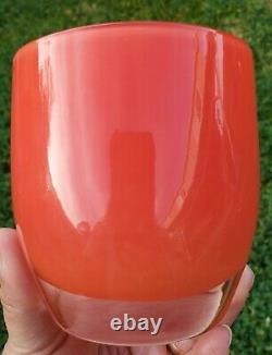 Glassybaby Hand Blown Votive Candle Holder Seattle Sunset Red Orange Open Box