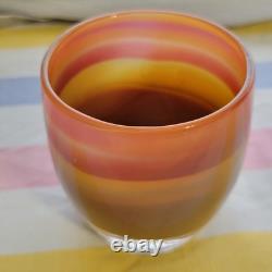 Glassybaby Handblown Art Glass Candle Holders Striped Jane's Caramel