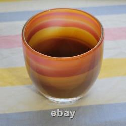 Glassybaby Handblown Art Glass Candle Holders Striped Jane's Caramel