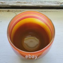 Glassybaby Handblown Art Glass Candle Holders Striped Jane's Caramel