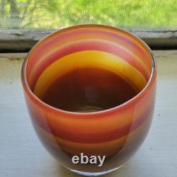 Glassybaby Handblown Art Glass Candle Holders Striped Jane's Caramel
