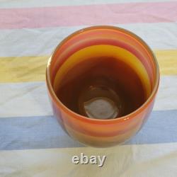 Glassybaby Handblown Art Glass Candle Holders Striped Jane's Caramel