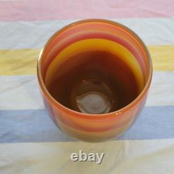 Glassybaby Handblown Art Glass Candle Holders Striped Jane's Caramel