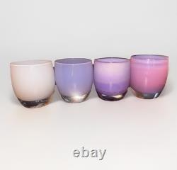 Glassybaby Handblown Glass Candle Holders Lot Of 4 Hope, Hyacinth, Peony, Sister