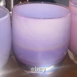 Glassybaby Handblown Glass Candle Holders Lot Of 4 Hope, Hyacinth, Peony, Sister
