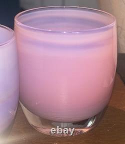 Glassybaby Handblown Glass Candle Holders Lot Of 4 Hope, Hyacinth, Peony, Sister