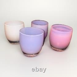 Glassybaby Handblown Glass Candle Holders Lot Of 4 Hope, Hyacinth, Peony, Sister