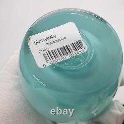 Glassybaby Handblown Glass Votive Candle Holder Aquamarine withSticker