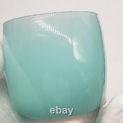 Glassybaby Handblown Glass Votive Candle Holder Aquamarine withSticker