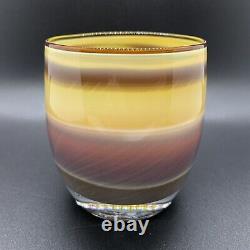 Glassybaby Hero SOLD OUT Rare Pre-Triskelion Brown Yellow Purple Layers Candle