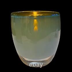 Glassybaby Hudson #174 Retired Pre-Triskelion Blue Green Iridescent