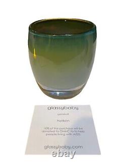 Glassybaby Hudson #174 Retired Pre-Triskelion Blue Green Iridescent