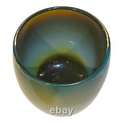 Glassybaby Hudson #174 Retired Pre-Triskelion Blue Green Iridescent