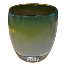 Glassybaby Hudson #174 Retired Pre-Triskelion Blue Green Iridescent