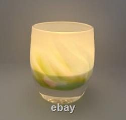 Glassybaby Intuition Hand Blown Votive Candle Holder NEW in Box Pastel Petals