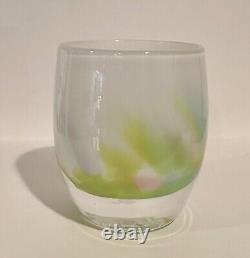 Glassybaby Intuition Hand Blown Votive Candle Holder NEW in Box Pastel Petals